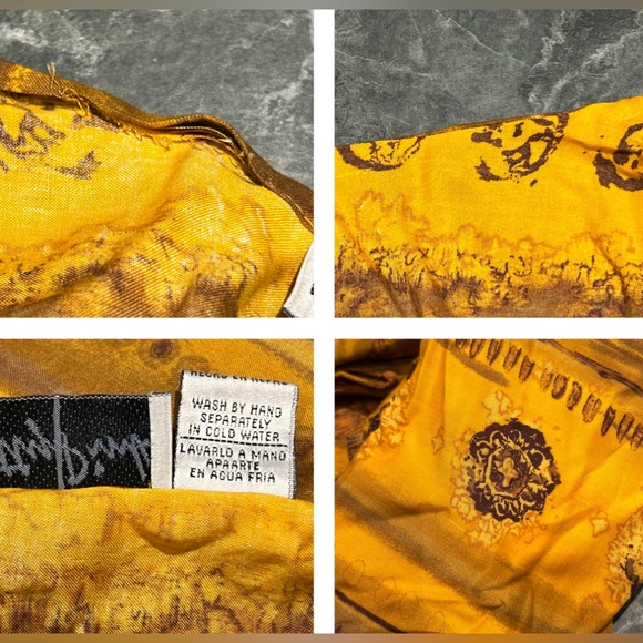 Pretty Pink Made In Nepal Dress Size Small NWOT Yellow Orange Sunset Motif - Picture 4 of 15